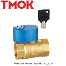 good quality brass color locked handle sand blasting lockable internal thread brass ball vavle